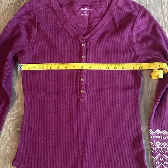 Eddie Bauer waffle knit Henley thermal - Picture 2 of 6